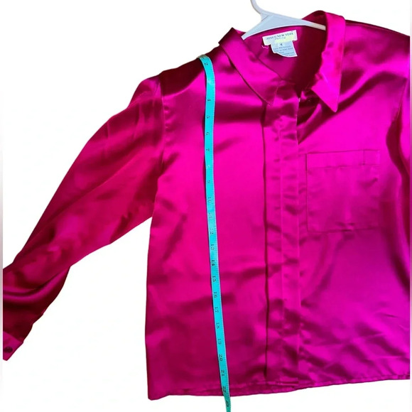 Hot Pink Fusua Jones New York button up long sleeve blouse - Picture 6 of 7